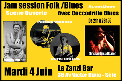 Coccodrillo Blues scène Ouverte au Zanzi-bar