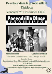 Coccodrillo Blues en concert au Hostel Le Diablotin